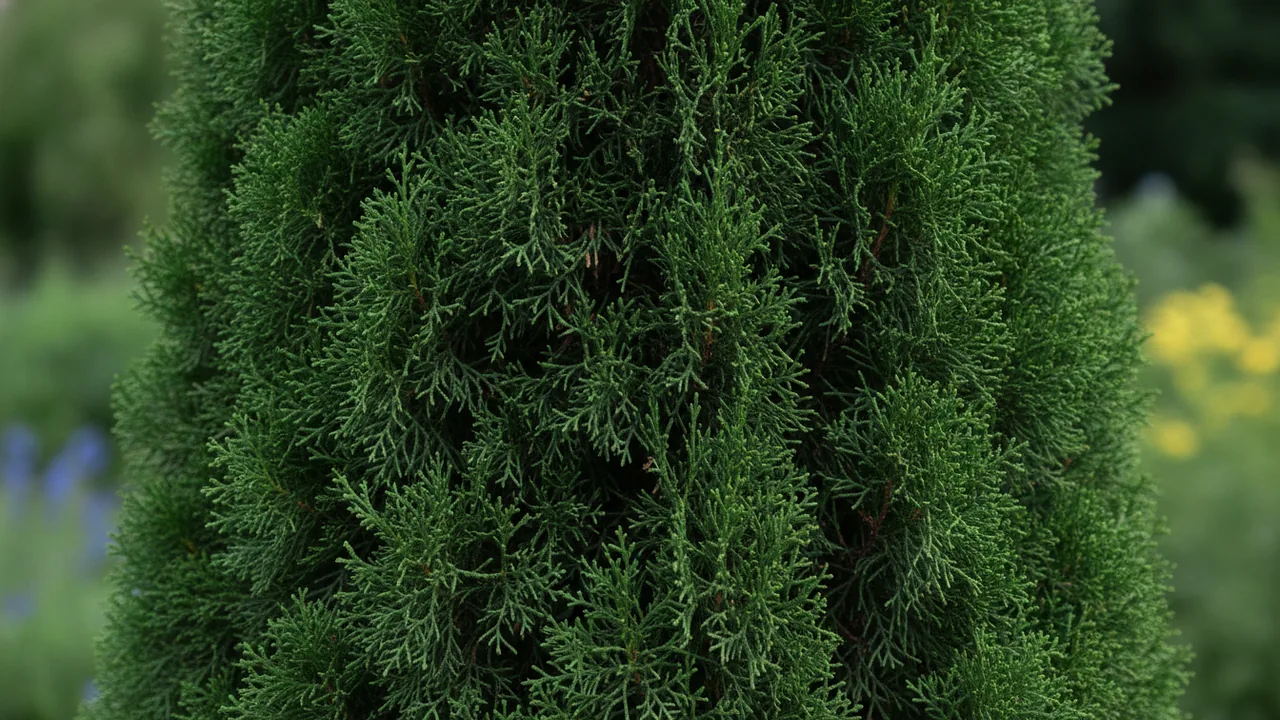 Italian Cypress (Cupressus sempervirens) - foliage plant, illustrated plant card