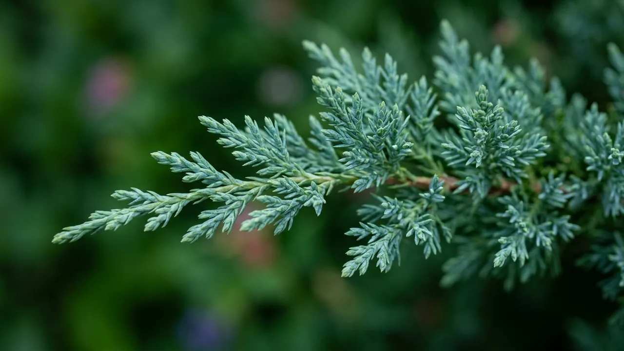 Bar Harbor Creeping Juniper (Juniperus horizontalis 'Bar Harbor') - foliage plant, illustrated plant card