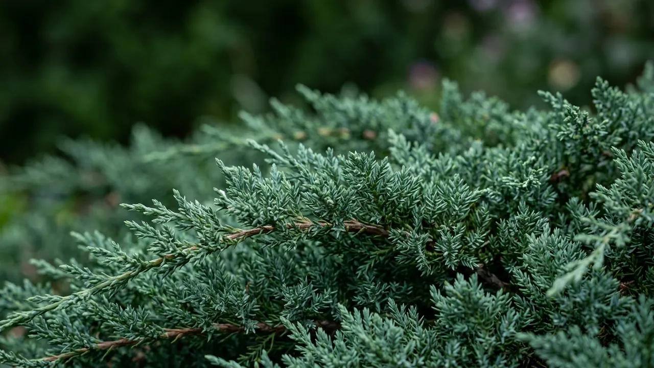 Bar Harbor Juniper (Juniperus horizontalis 'Bar Harbor') - foliage plant, illustrated plant card