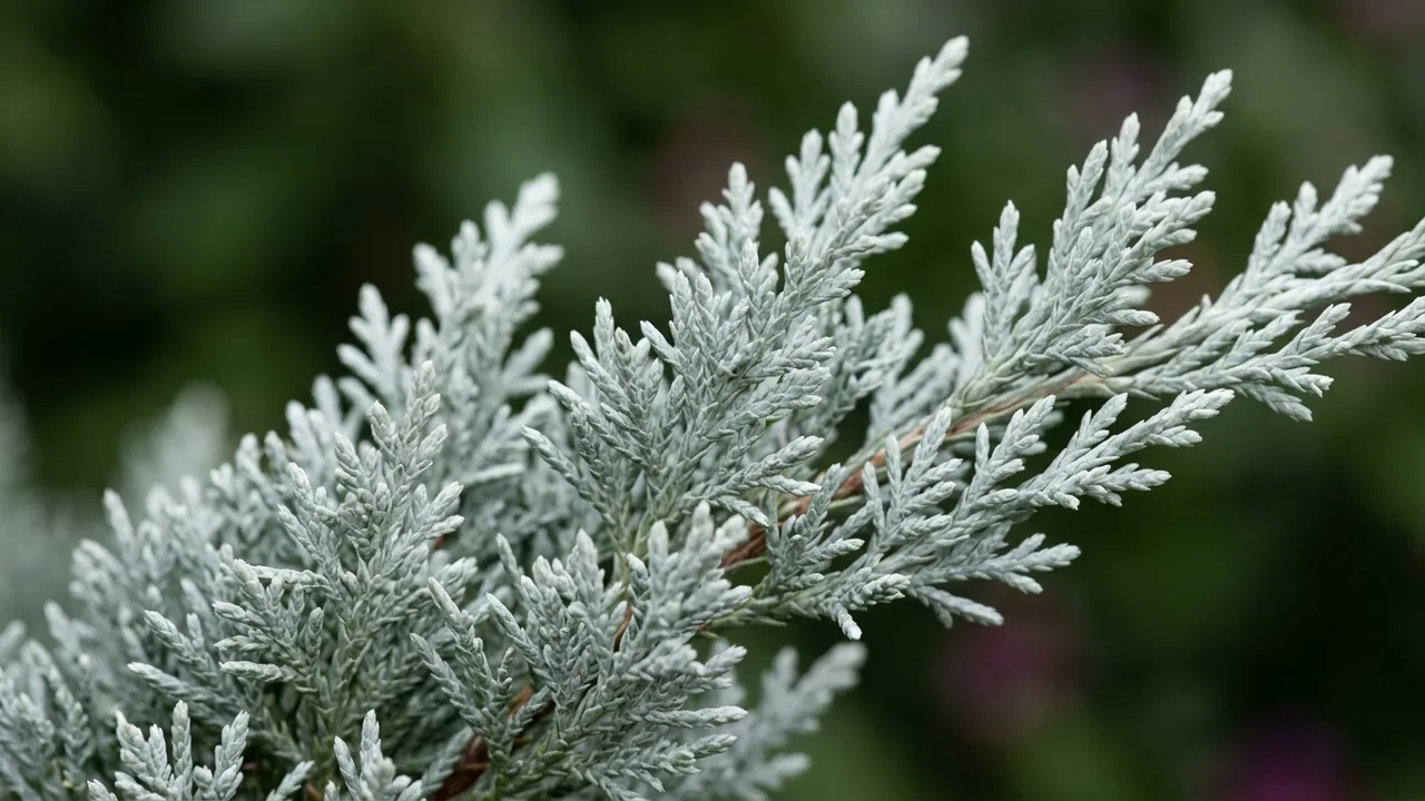 Compact Andorra Juniper (Juniperus horizontalis 'Youngstown') - foliage plant, illustrated plant card