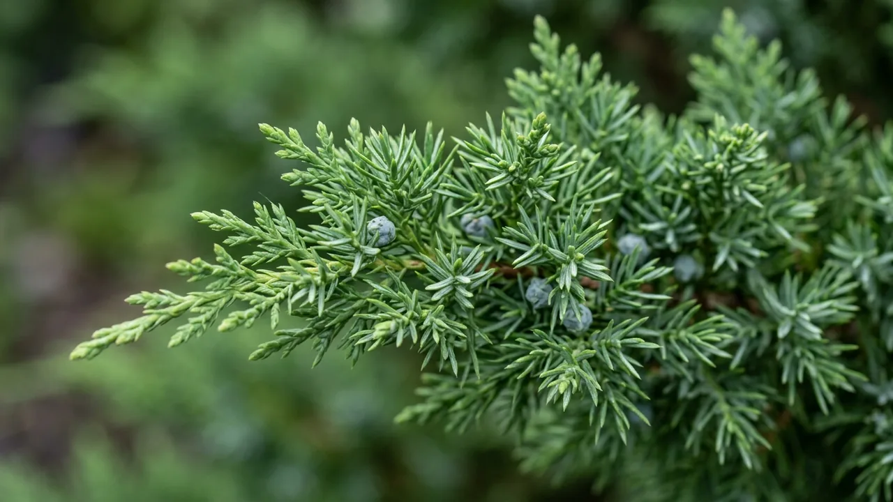 Compact Pfitzer Juniper (Juniperus x pfitzeriana 'Pfitzeriana Compacta') - foliage plant, illustrated plant card