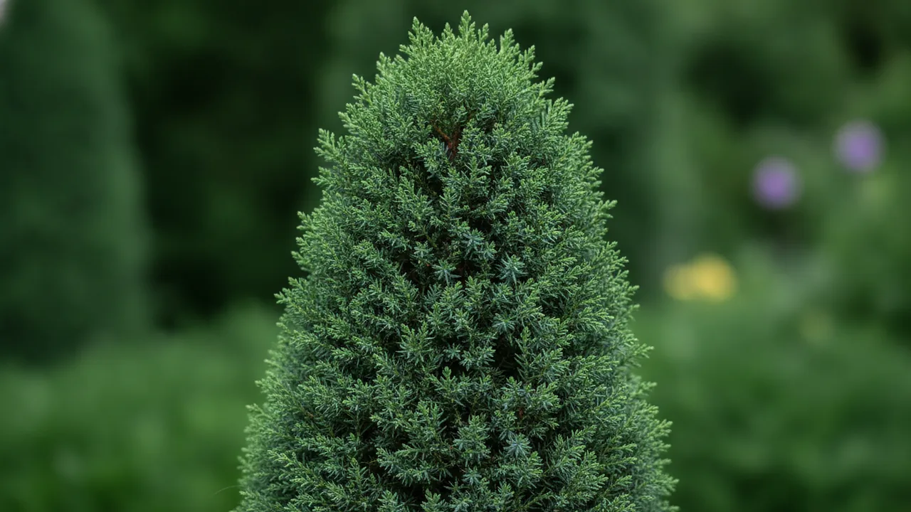 Skyrocket Juniper (Juniperus scopulorum 'Skyrocket') - foliage plant, illustrated plant card