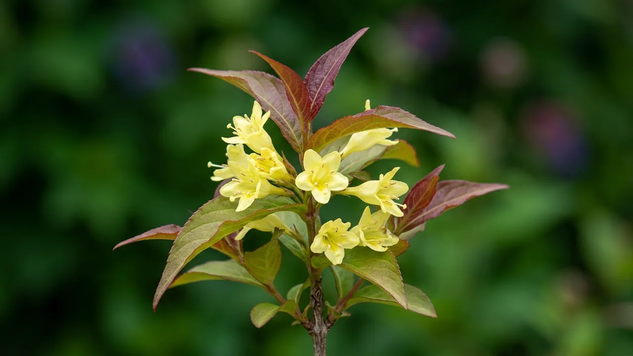 Kodiak Red Diervilla (Diervilla × splendens 'G2x885411') - foliage plant, illustrated plant card