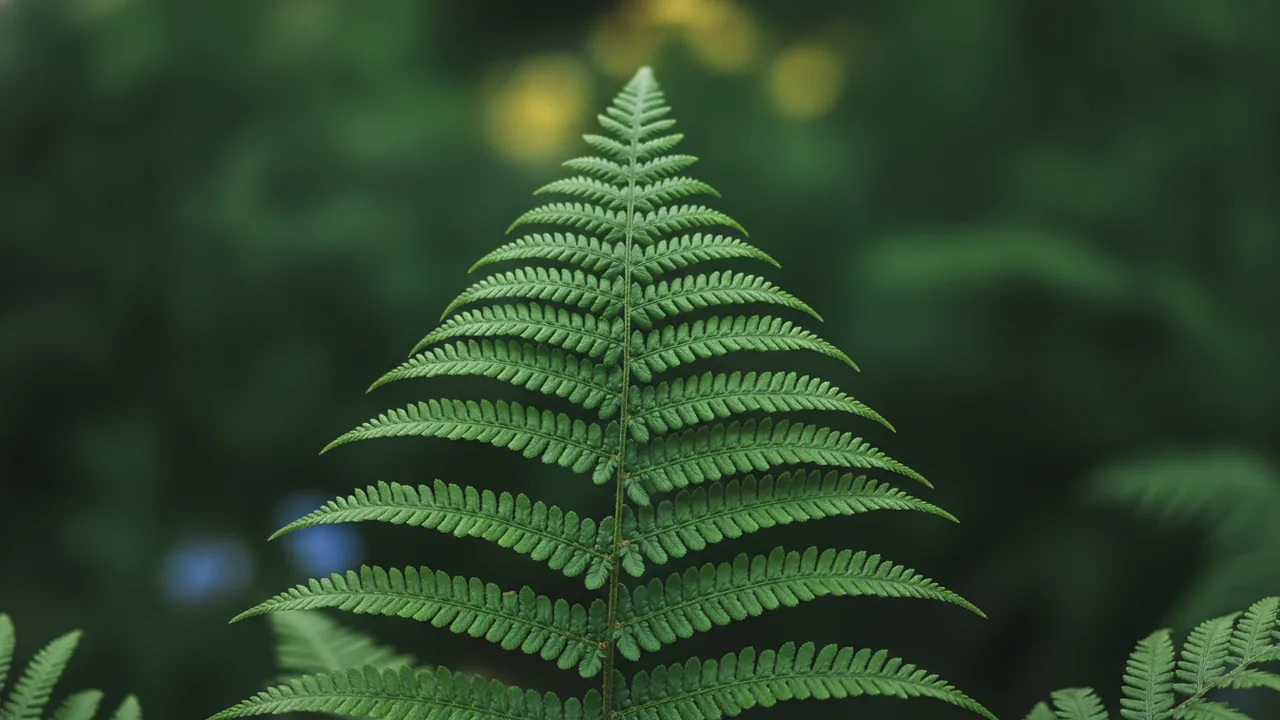 Lady Fern (Athyrium filix-femina) - foliage plant, illustrated plant card