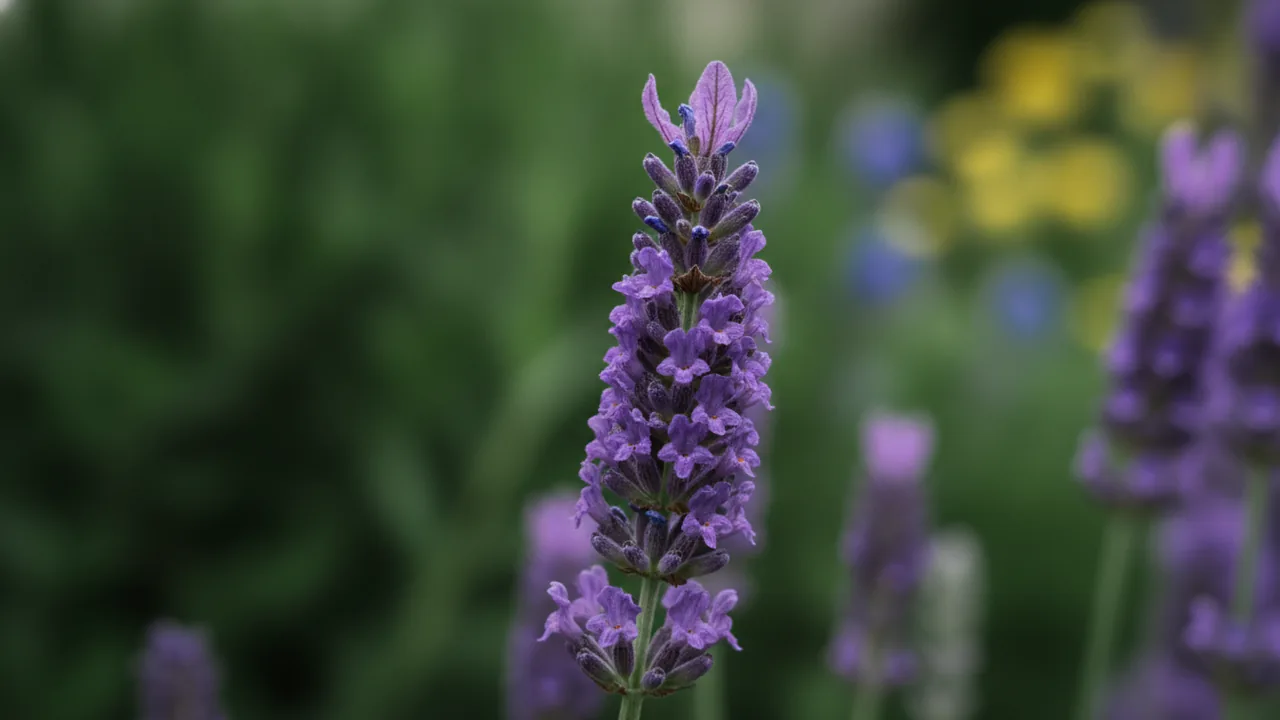 Grosso (Lavandula × intermedia 'Grosso') - purple flowers, illustrated plant card