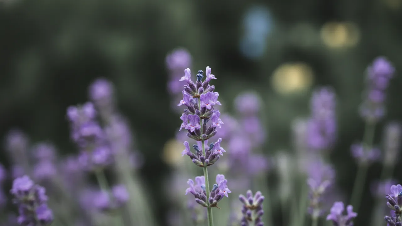 Munstead (Lavandula angustifolia 'Munstead') - purple flowers, illustrated plant card