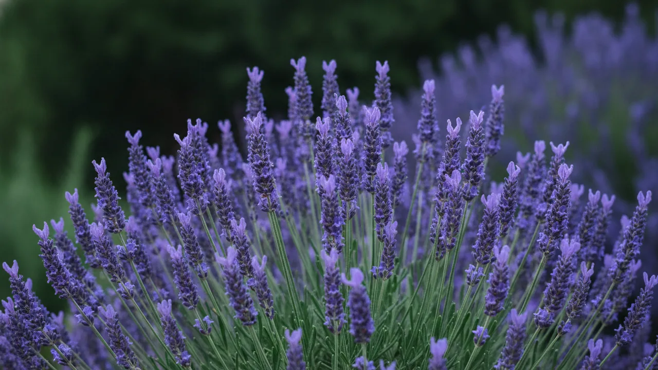Phenomenal (Lavandula × intermedia 'Phenomenal') - purple flowers, illustrated plant card