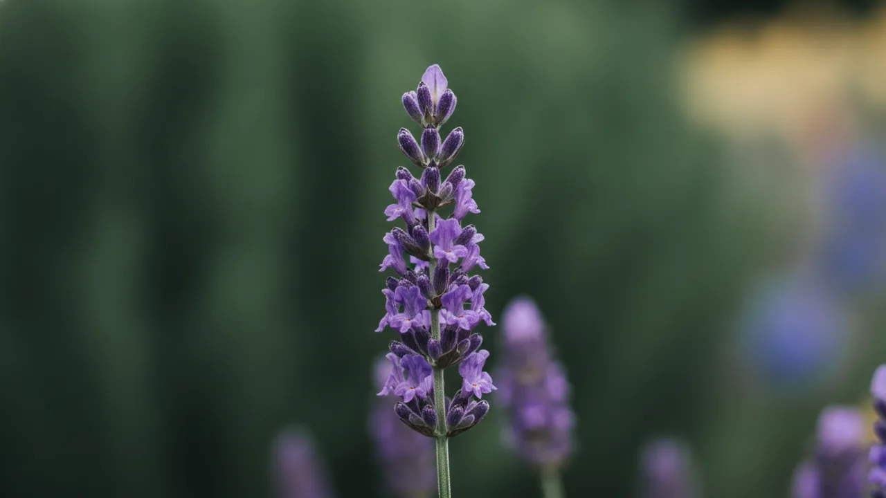 Provence (Lavandula × intermedia 'Provence') - purple flowers, illustrated plant card