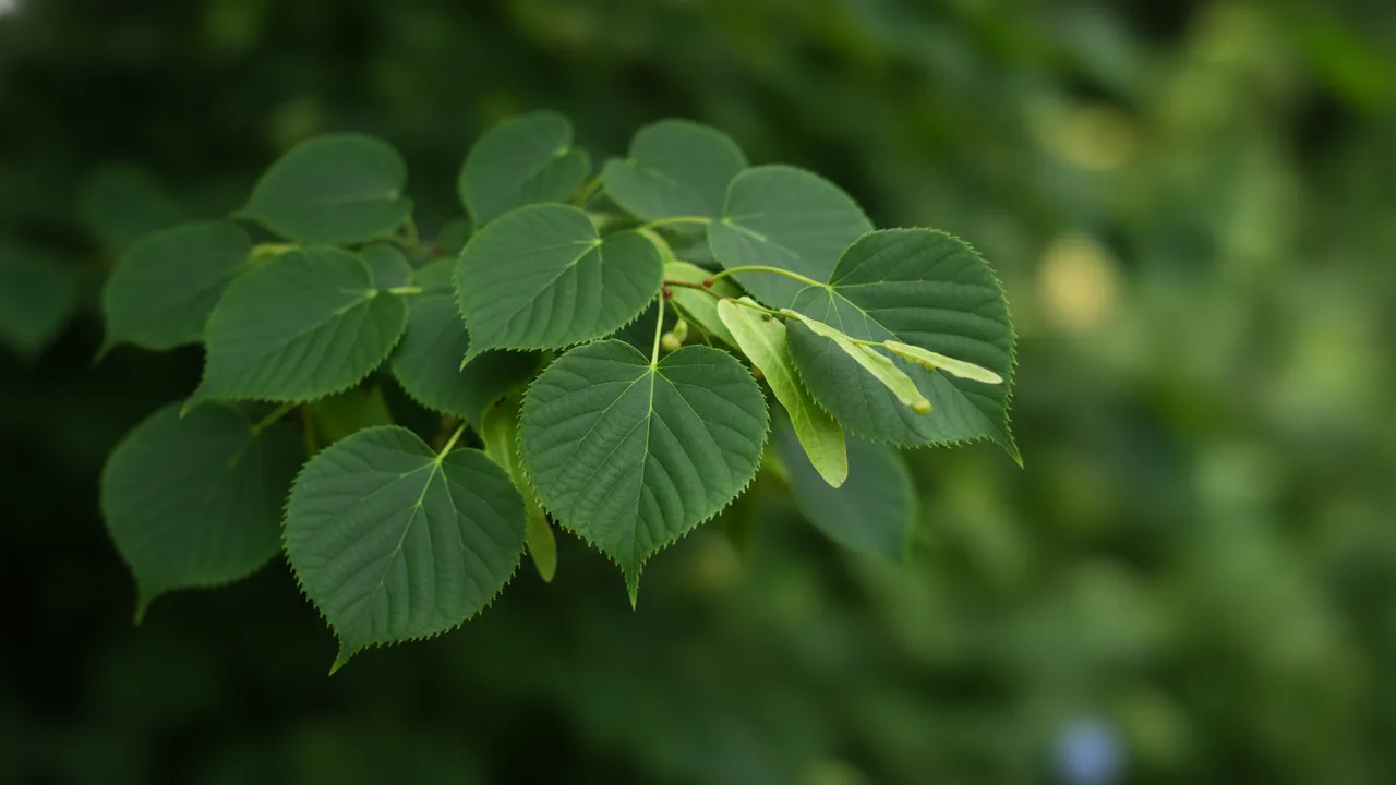 Littleleaf Linden (Tilia cordata) - foliage plant, illustrated plant card