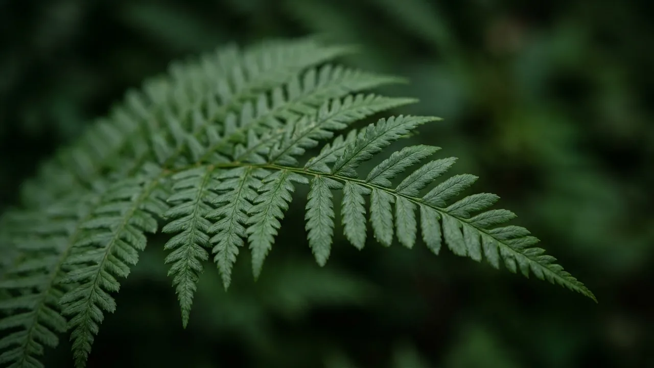 Marginal Wood Fern (Dryopteris marginalis) - foliage plant, illustrated plant card