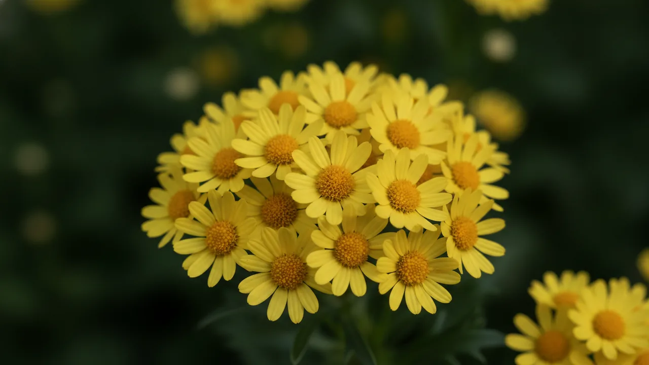 Butterfly Marguerite Daisy (Argyranthemum 'Butterfly') - yellow flowers, illustrated plant card