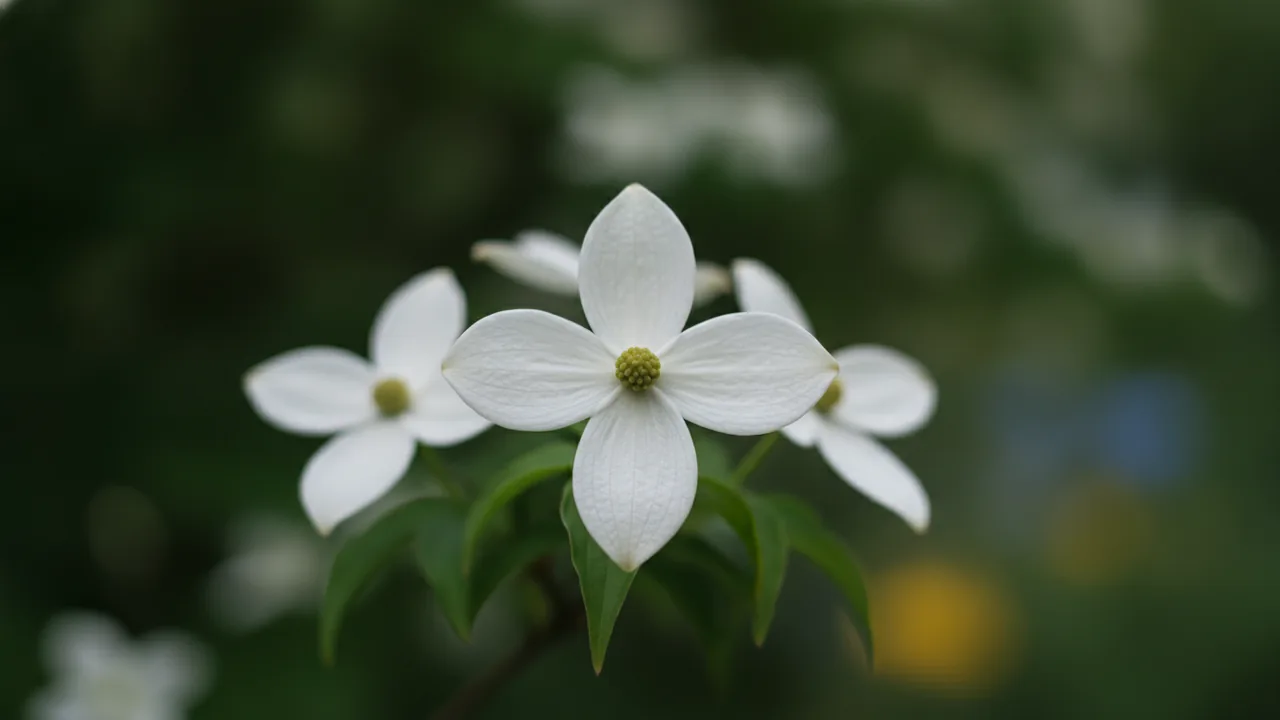 Milky Way Kousa (Cornus kousa 'Milky Way') - white flowers, illustrated plant card