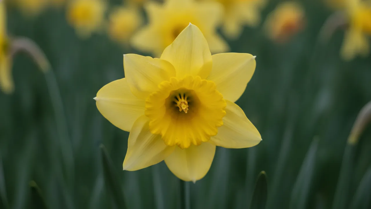 Dutch Master (Narcissus 'Dutch Master') - yellow flowers, illustrated plant card