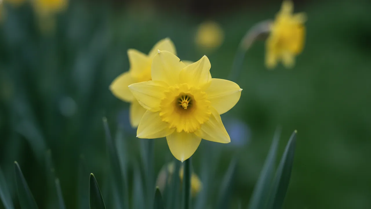 February Gold (Narcissus 'February Gold') - yellow flowers, illustrated plant card