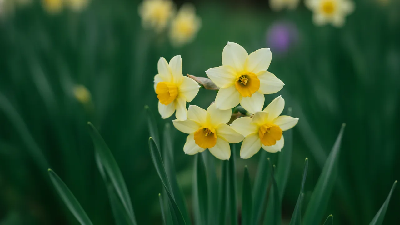 Jack Snipe (Narcissus 'Jack Snipe') - white flowers, illustrated plant card
