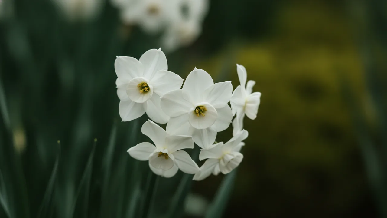 Thalia (Narcissus 'Thalia') - white flowers, illustrated plant card