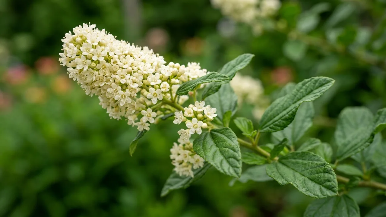 New Jersey Tea (Ceanothus americanus) - white flowers, illustrated plant card