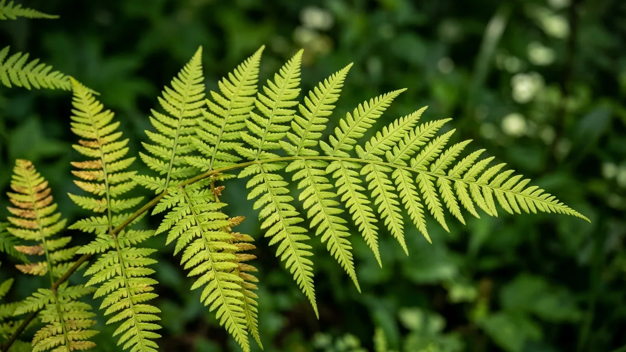 New York Fern (Thelypteris noveboracensis) - foliage plant, illustrated plant card