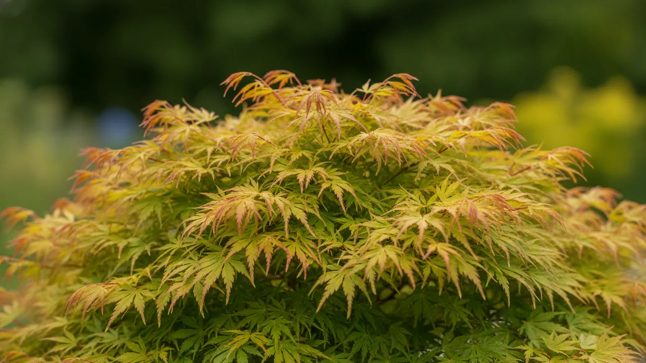 Orange Dream (Acer palmatum 'Orange Dream') - foliage plant, illustrated plant card