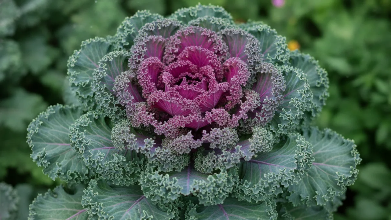 Chidori Kale (Brassica oleracea 'Chidori') - foliage plant, illustrated plant card
