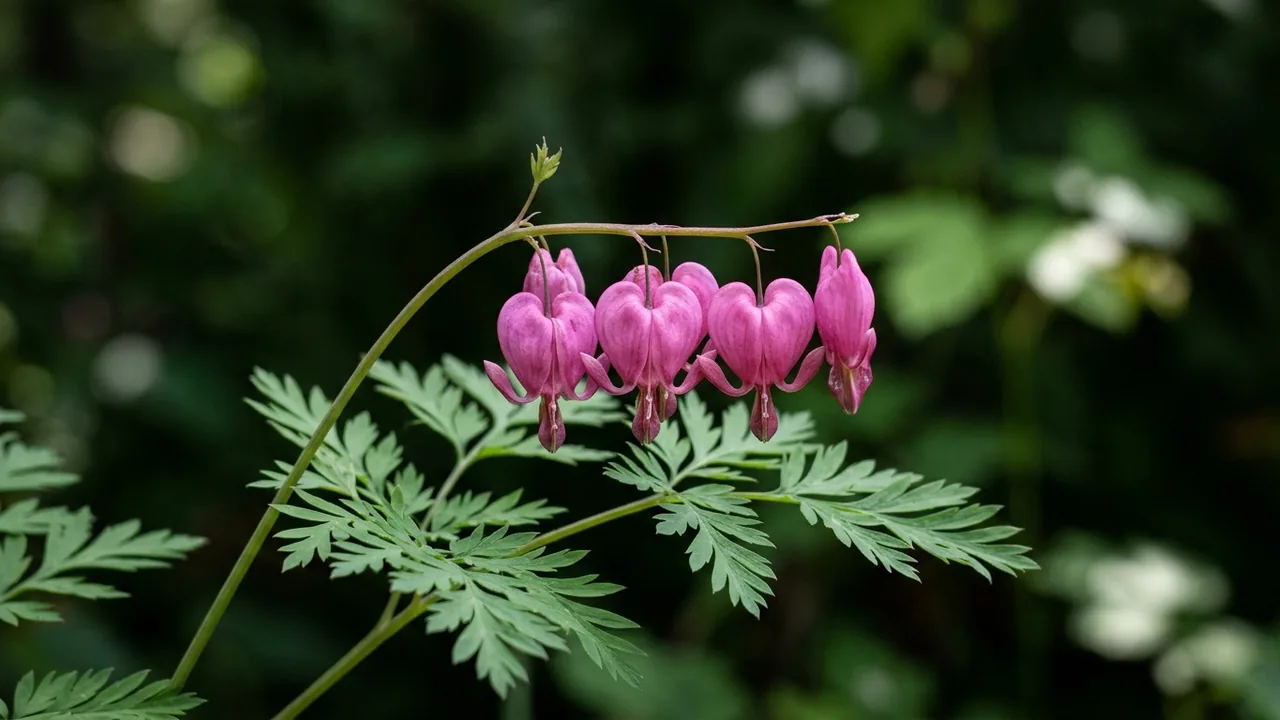 Pacific Bleeding Heart (Dicentra formosa) - pink flowers, illustrated plant card