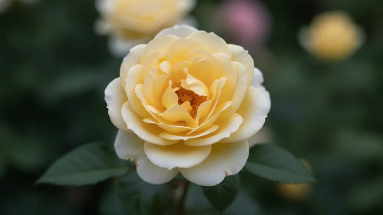 Peace (Rosa 'Madame A. Meilland') - yellow flowers, illustrated plant card