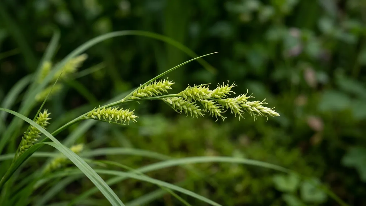 Pennsylvania Sedge (Carex pensylvanica) - foliage plant, illustrated plant card