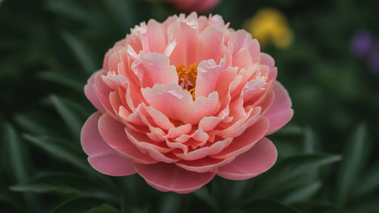 Pink Hawaiian Coral (Paeonia 'Pink Hawaiian Coral') - pink flowers, illustrated plant card
