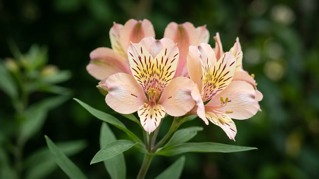 Inca Ice Peruvian Lily (Alstroemeria 'Koice') - pink flowers, illustrated plant card