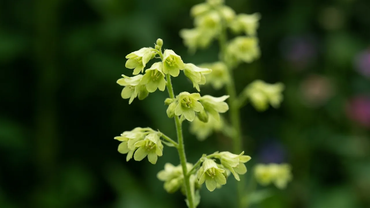 Prairie Alumroot (Heuchera richardsonii) - white flowers, illustrated plant card