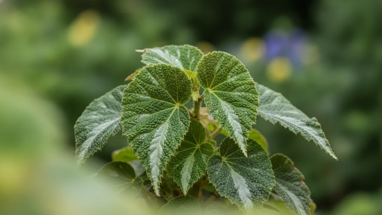 River Nile Rex Begonia (Begonia rex 'River Nile') - foliage plant, illustrated plant card