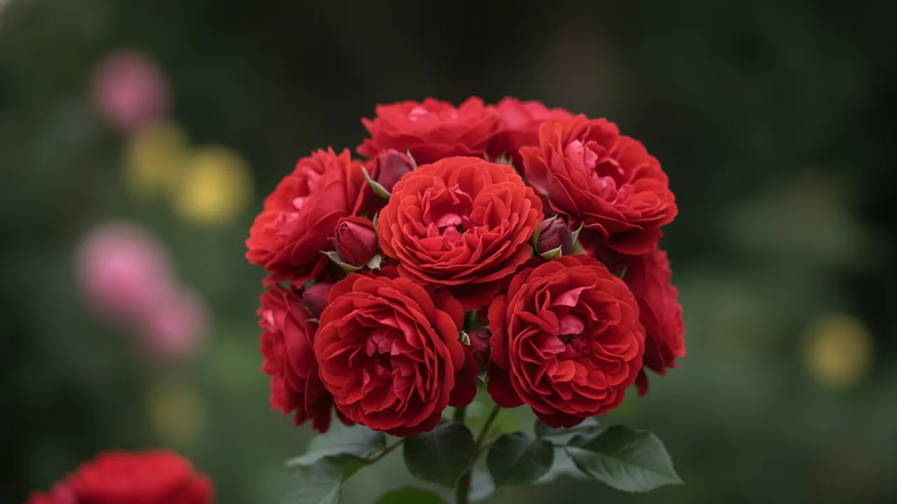 Fragrant Cloud (Rosa 'Tanellis') - orange flowers, illustrated plant card