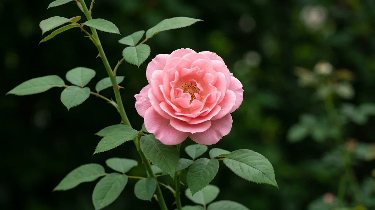 Color Cocktail Rose (Rosa 'Meilowmye') - pink flowers, illustrated plant card