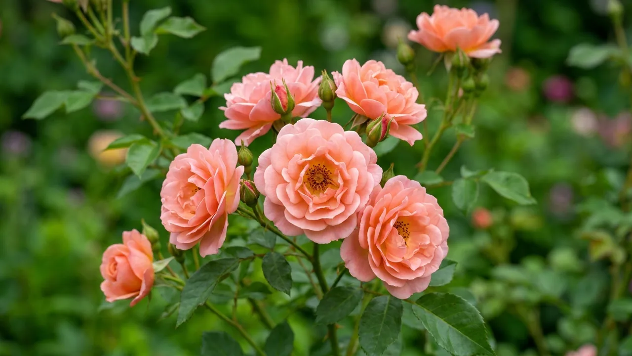 Easy Elegance Calypso Rose (Rosa 'Baiypso') - pink flowers, illustrated plant card