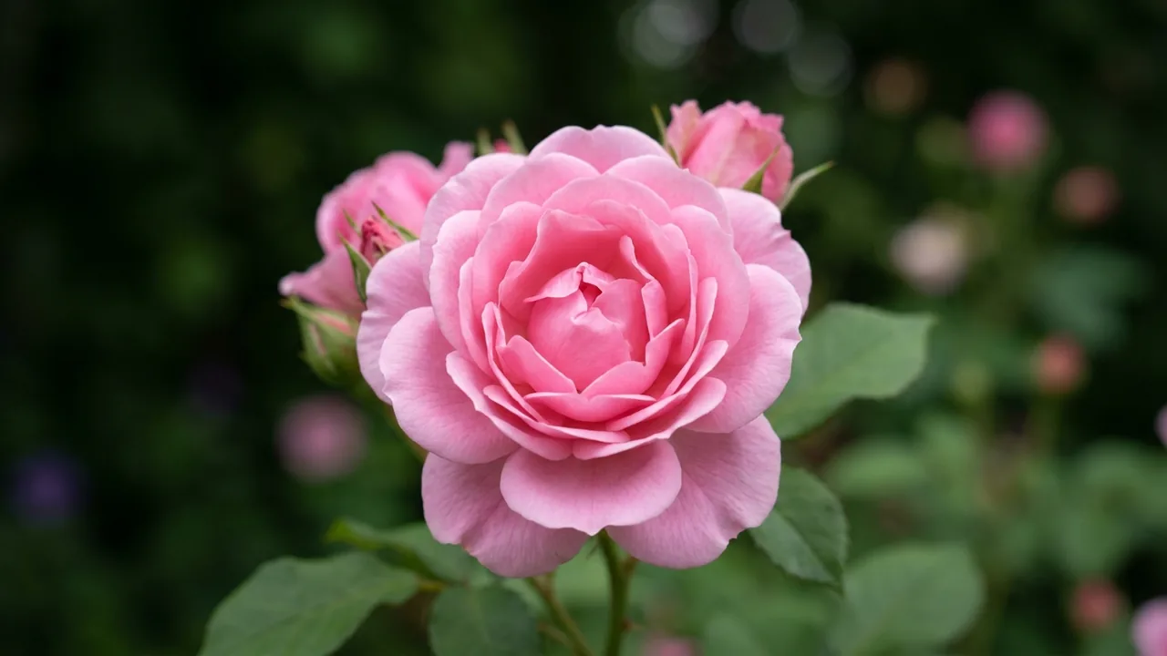 Easy Elegance Pinktopia Rose (Rosa 'Baimas') - pink flowers, illustrated plant card
