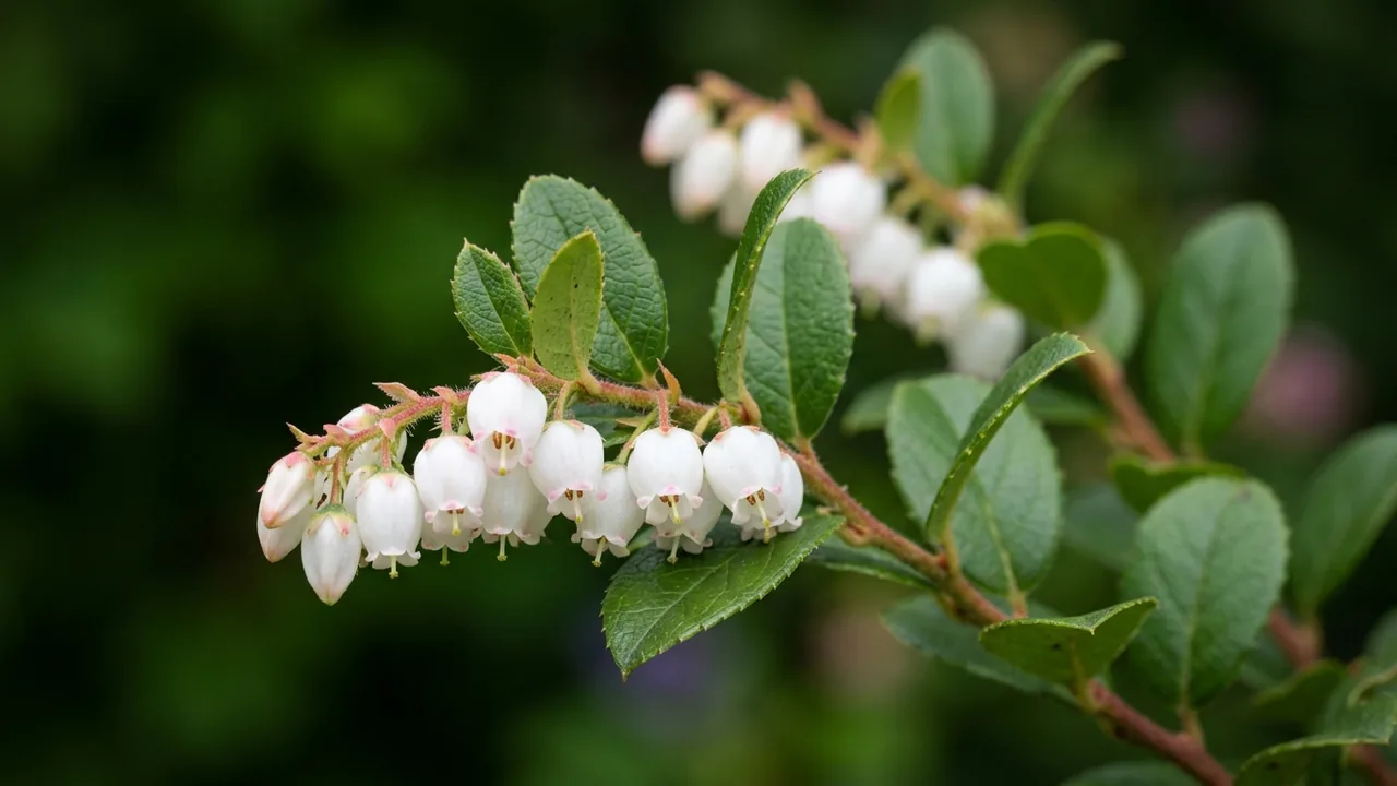 Salal (Gaultheria shallon) - foliage plant, illustrated plant card