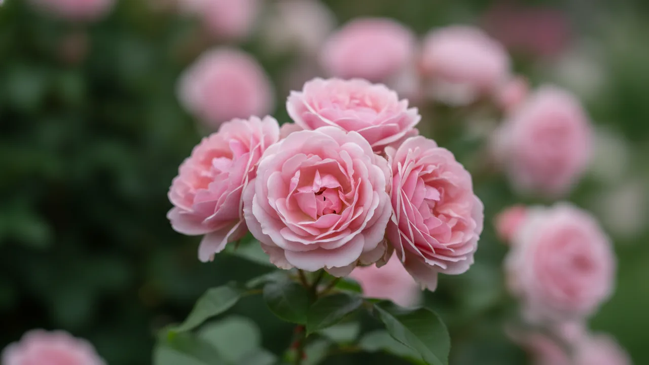 Savannah (Rosa 'Korvioros') - pink flowers, illustrated plant card