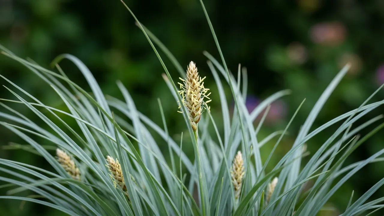 Bunny Blue Sedge (Carex laxiculmis 'Hobb') - foliage plant, illustrated plant card