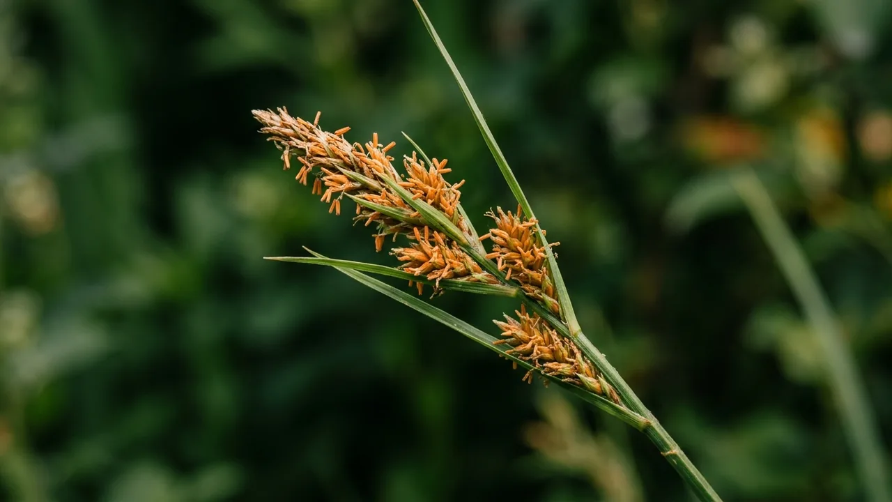 Clustered Field Sedge (Carex praegracilis) - foliage plant, illustrated plant card