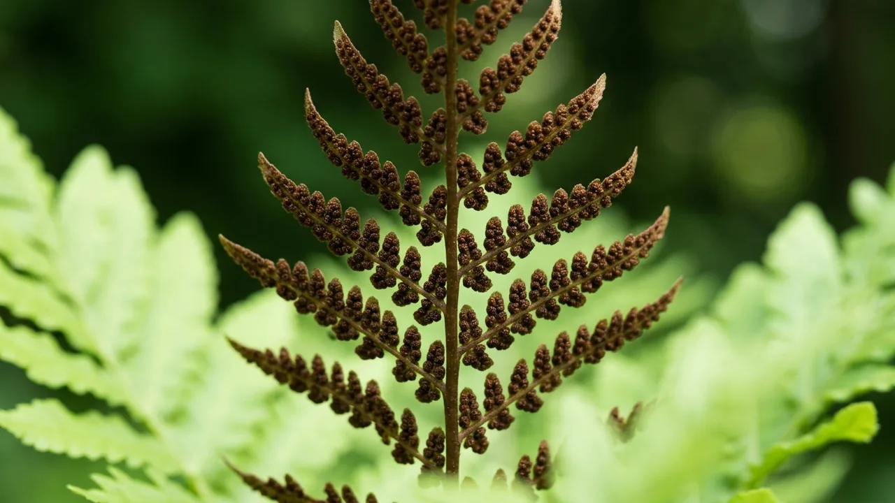 Sensitive Fern (Onoclea sensibilis) - foliage plant, illustrated plant card
