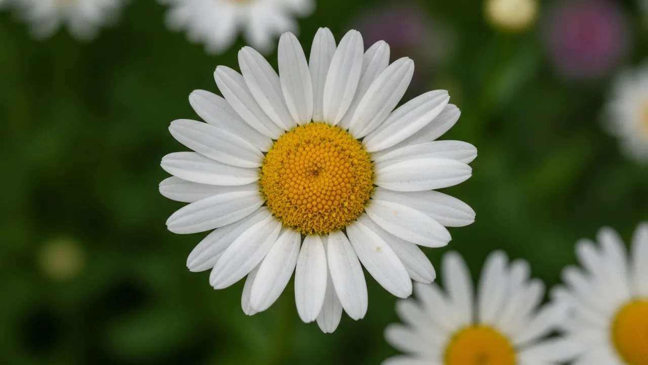 Becky (Leucanthemum × superbum 'Becky') - white flowers, illustrated plant card