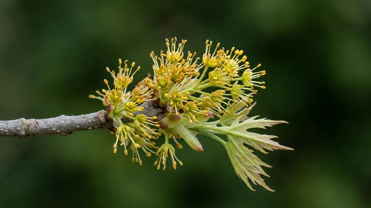 Silver Maple (Acer saccharinum) - foliage plant, illustrated plant card