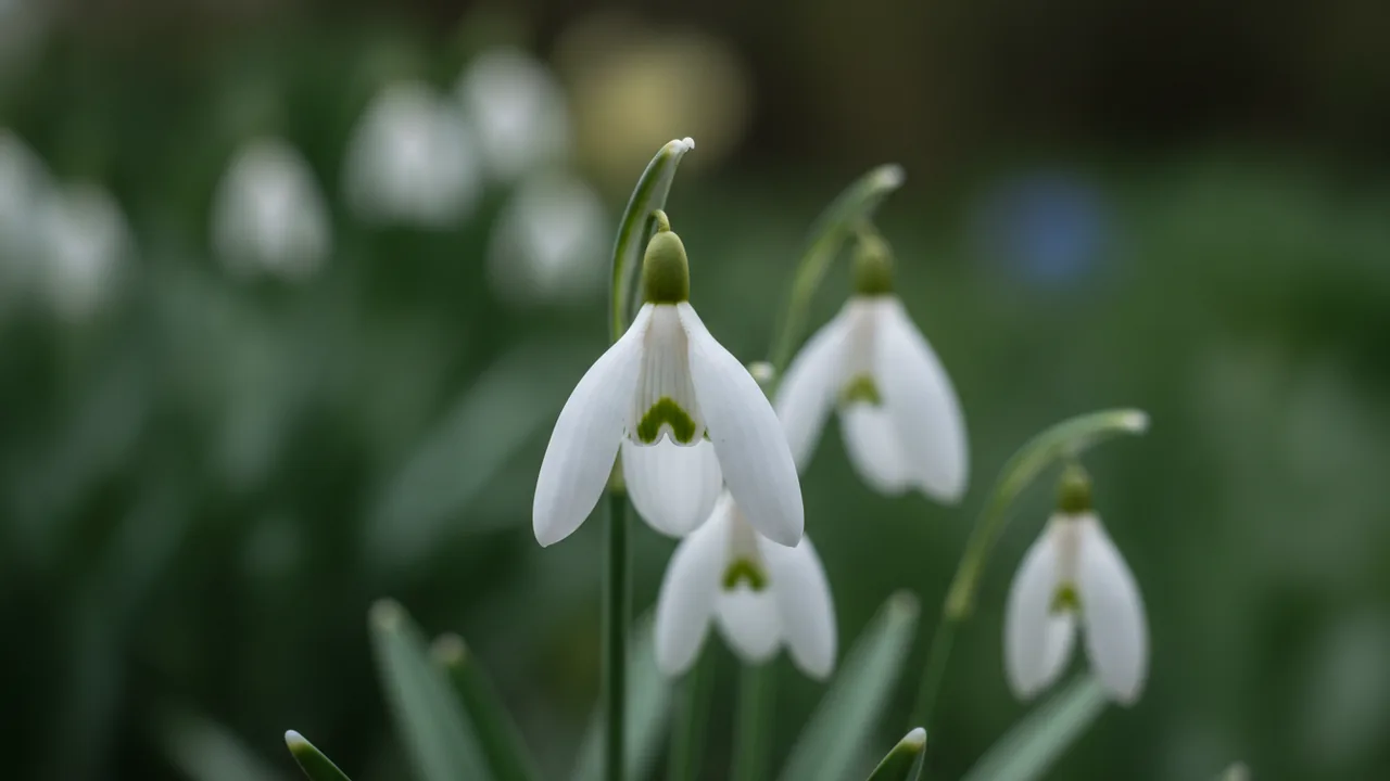 Viridapice (Galanthus nivalis 'Viridapice') - white flowers, illustrated plant card
