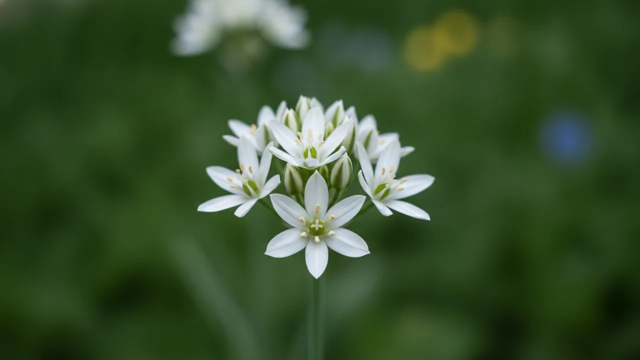 Star of Bethlehem (Ornithogalum) - white flowers, illustrated plant card