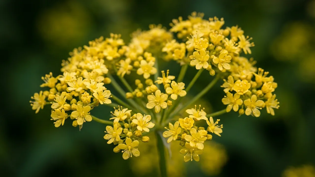 Sulfur Flower Buckwheat (Eriogonum umbellatum) - yellow flowers, illustrated plant card