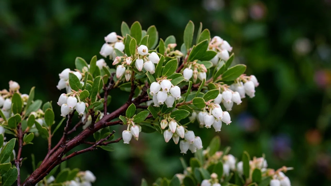 Sunset Manzanita (Arctostaphylos 'Sunset') - foliage plant, illustrated plant card