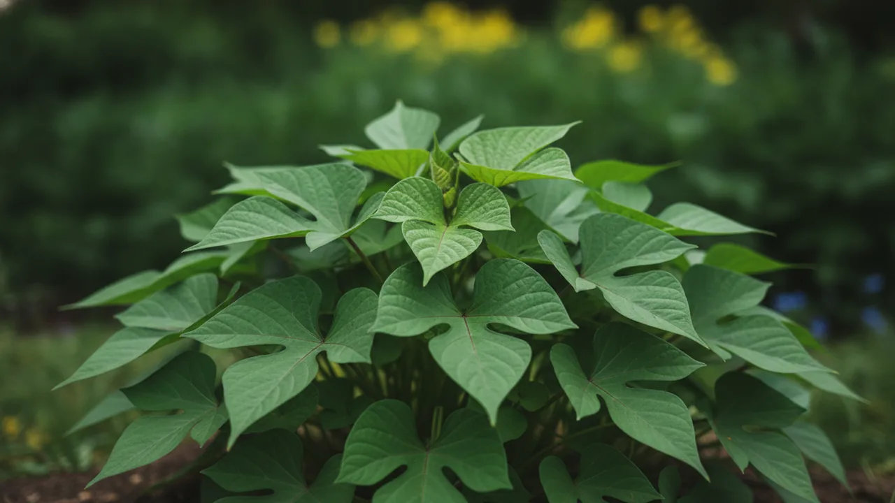 Margarita (Ipomoea batatas 'Margarita') - foliage plant, illustrated plant card