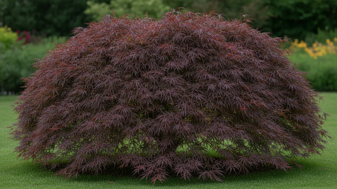 Tamukeyama (Acer palmatum var. dissectum 'Tamukeyama') - foliage plant, illustrated plant card