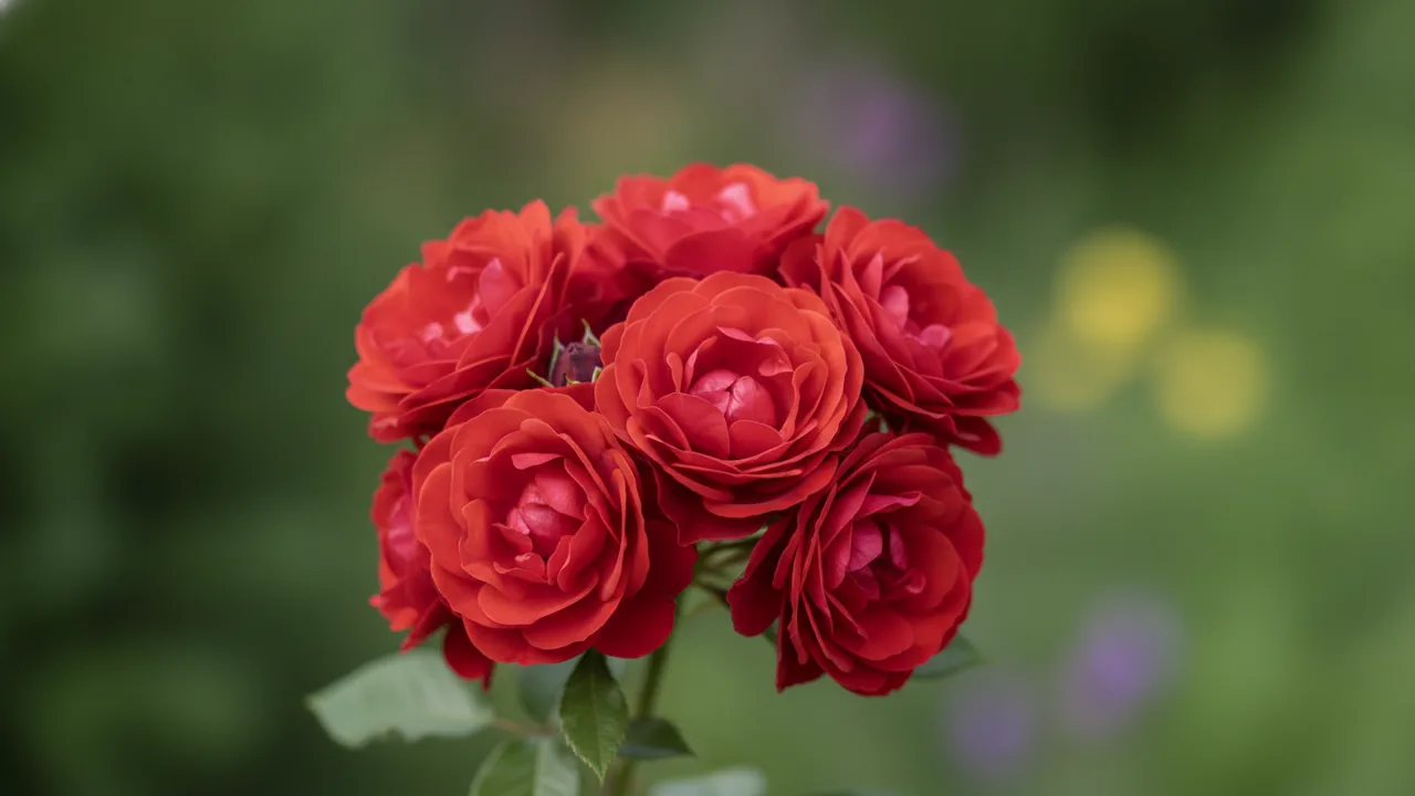 Tiamo (Rosa 'Korroleotu') - red flowers, illustrated plant card