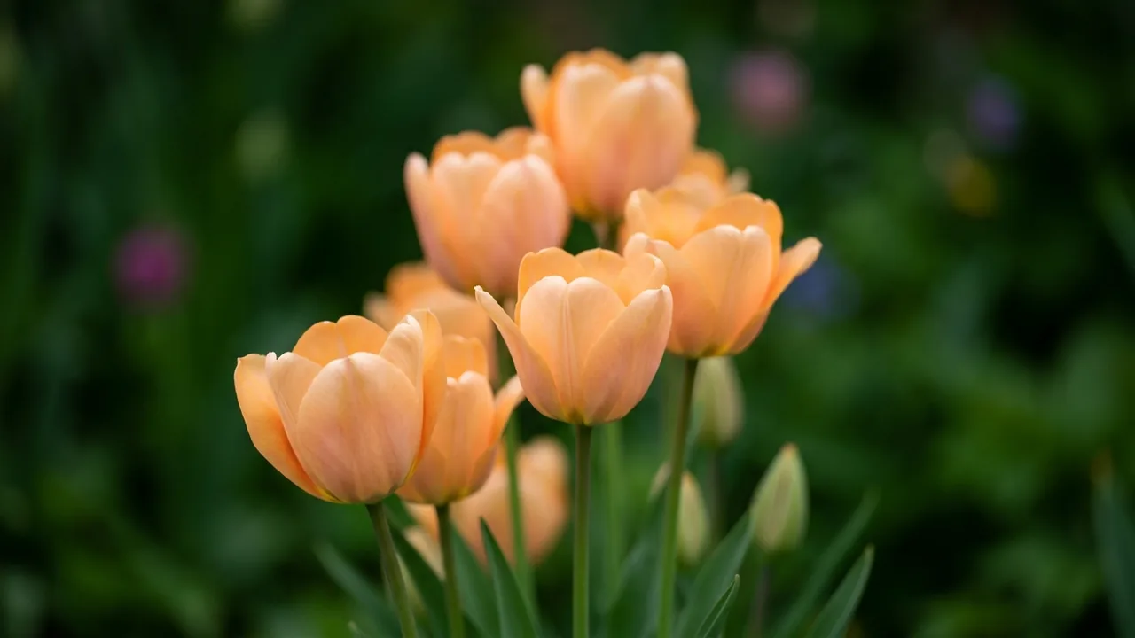 Apricot Pride Darwin Hybrid Tulip (Tulipa 'Zantubeau') - pink flowers, illustrated plant card